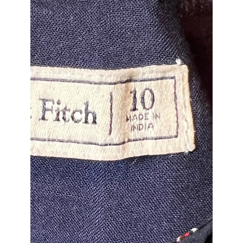 Abercrombie & Fitch Dress Size 10 Blue Sheer Sleeveless Houndstooth‎ Hem